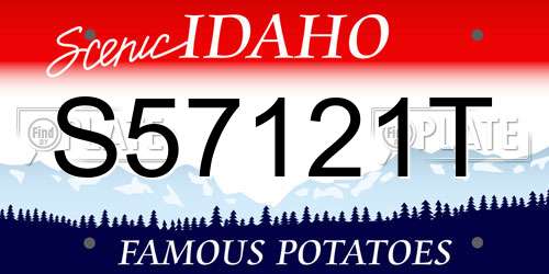 S57121T Idaho License Plate