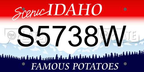 S5738W Idaho License Plate