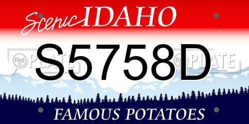 S5758D Idaho License Plate