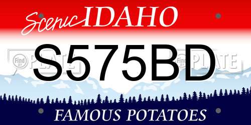 S575BD Idaho License Plate
