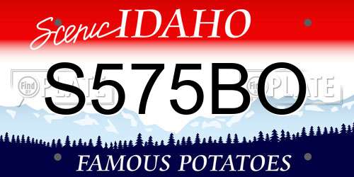 S575BO Idaho License Plate