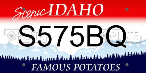 S575BQ Idaho License Plate