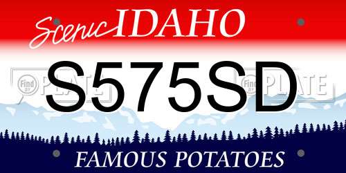 S575SD Idaho License Plate