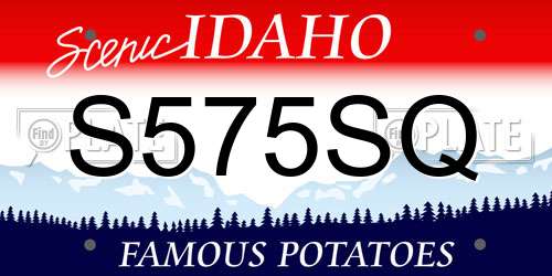 S575SQ Idaho License Plate