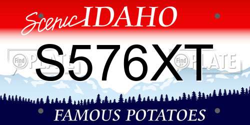 S576XT Idaho License Plate