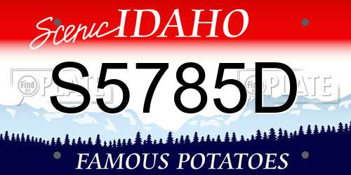 S5785D Idaho License Plate