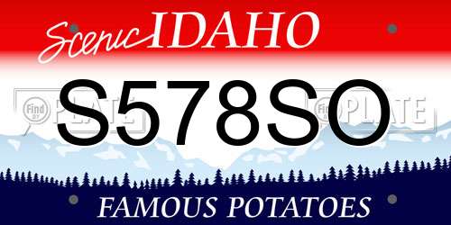 S578SO Idaho License Plate
