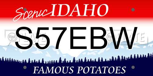 S57EBW Idaho License Plate