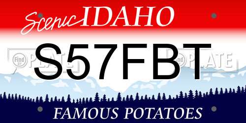 S57FBT Idaho License Plate