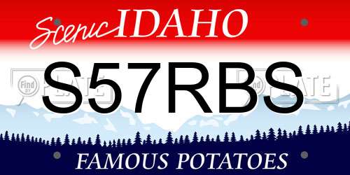 S57RBS Idaho License Plate