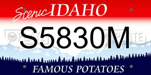 S5830M Idaho License Plate