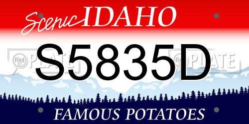 S5835D Idaho License Plate