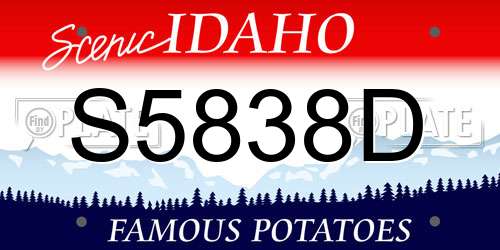 S5838D Idaho License Plate