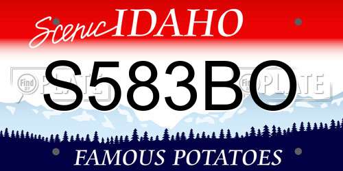 S583BO Idaho License Plate