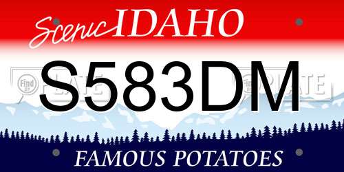 S583DM Idaho License Plate