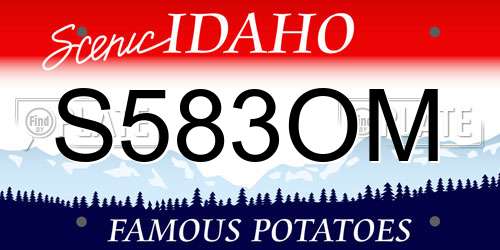 S583OM Idaho License Plate