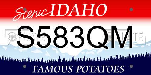 S583QM Idaho License Plate