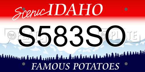 S583SO Idaho License Plate