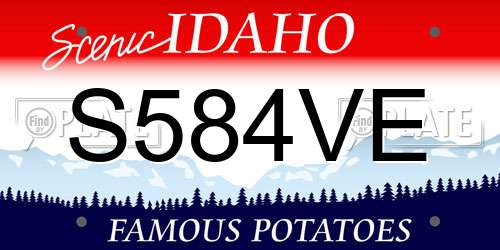 S584VE Idaho License Plate