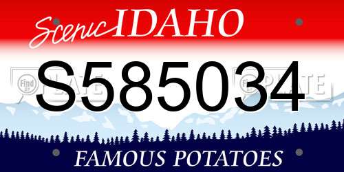 S585034 Idaho License Plate