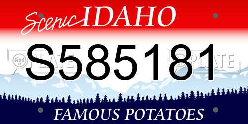S585181 Idaho License Plate