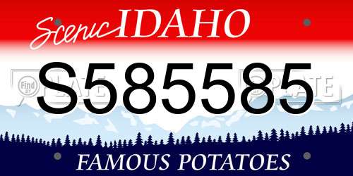 S585585 Idaho License Plate