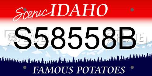 S58558B Idaho License Plate