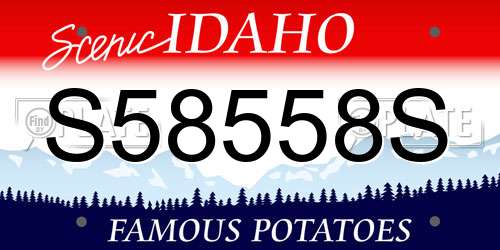 S58558S Idaho License Plate