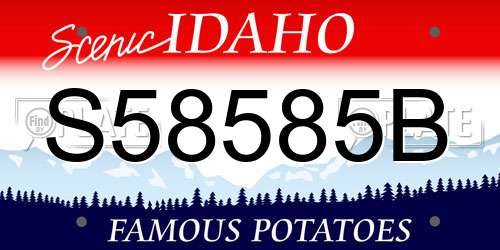 S58585B Idaho License Plate