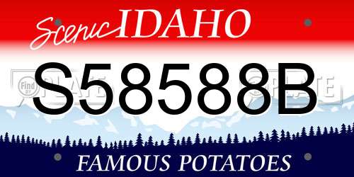 S58588B Idaho License Plate