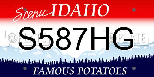 S587HG Idaho License Plate