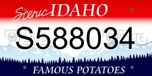 S588034 Idaho License Plate