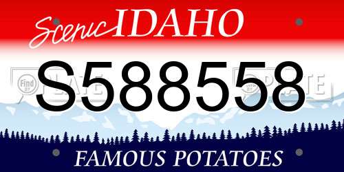 S588558 Idaho License Plate