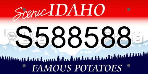 S588588 Idaho License Plate