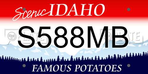 S588MB Idaho License Plate