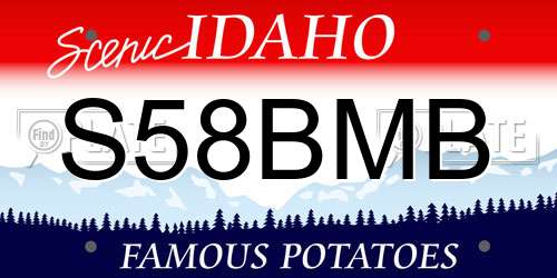 S58BMB Idaho License Plate