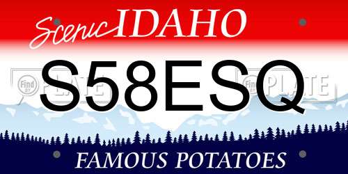 S58ESQ Idaho License Plate