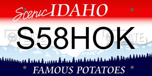 S58HOK Idaho License Plate