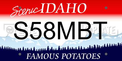 S58MBT Idaho License Plate
