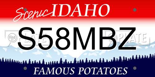 S58MBZ Idaho License Plate