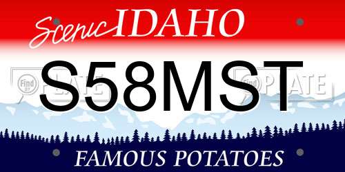 S58MST Idaho License Plate