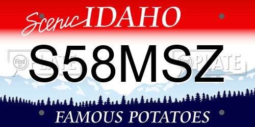 S58MSZ Idaho License Plate