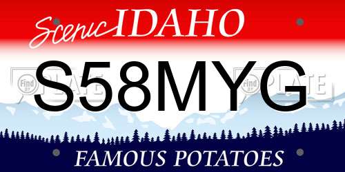 S58MYG Idaho License Plate