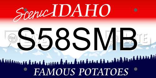 S58SMB Idaho License Plate