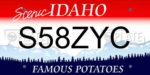 S58ZYC Idaho License Plate