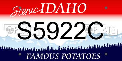 S5922C Idaho License Plate