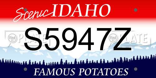 S5947Z Idaho License Plate