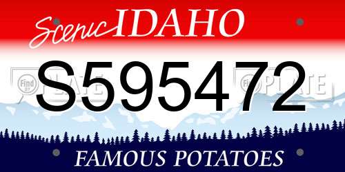 S595472 Idaho License Plate