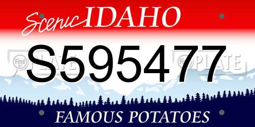 S595477 Idaho License Plate