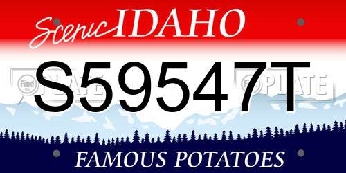 S59547T Idaho License Plate